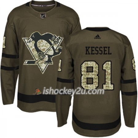Mænd NHL Pittsburgh Penguins Trøje Phil Kessel 81 Adidas 2017-2018 Camo Grøn Authentic